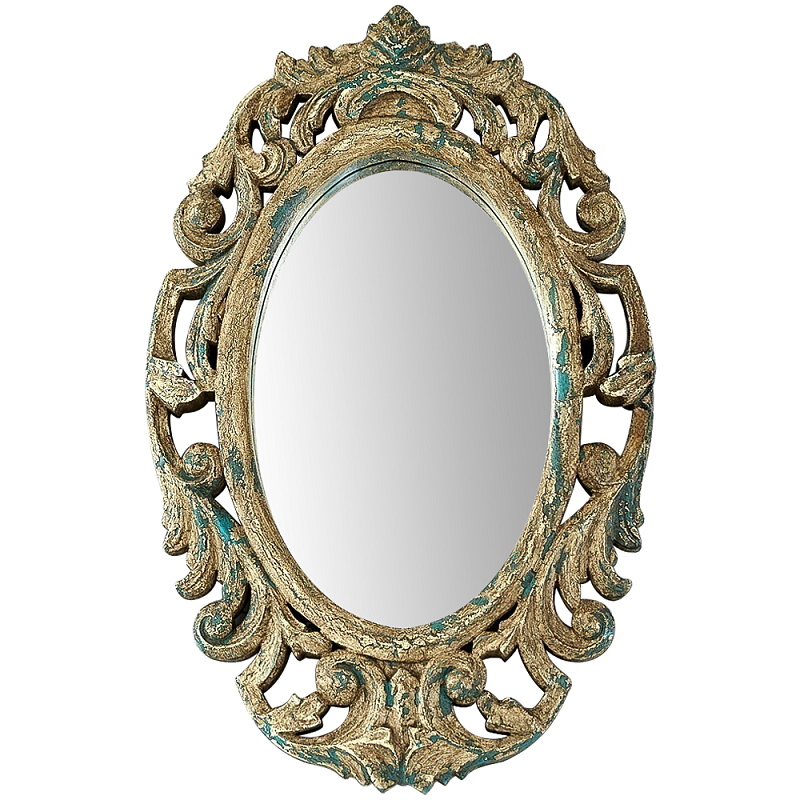 Настенное овальное зеркало Aina Mirror Бежево-серый Зеленый Настенное овальное зеркало Aina Mirror Бежево-серый Зеленый в Барнауле | Loft Concept