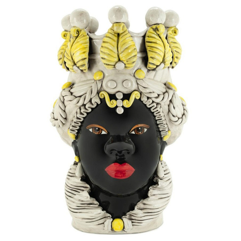 Ваза Vase Moro Lady Yellow Big Черный Бежевый Желтый Ваза Vase Moro Lady Yellow Big Черный Бежевый Желтый в Барнауле | Loft Concept
