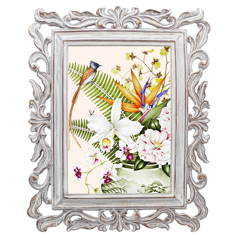 Постер Bouquet with Strelitzia Poster Мульти Белый винтажная патина Постер Bouquet with Strelitzia Poster Мульти Белый винтажная патина в Барнауле | Loft Concept