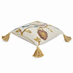 Чехол на подушку с кисточками и вышивкой птиц Ethnic mix Birds Square варинант исполнения - 1 | Loft Concept в Барнауле