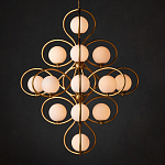 Люстра с закругленным каркасом золотого цвета и белыми плафонами Round Curl варинант исполнения - 3 | Loft Concept в Барнауле