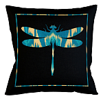 Подушка декоративная стрекоза бирюзово-жёлтая Ikat Pattern варинант исполнения - 1 | Loft Concept в Барнауле