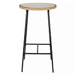 Барный столик с круглой плетеной столешницей Wicker Table Top варинант исполнения - 1 | Loft Concept в Барнауле