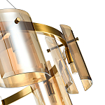 Люстра светодиодная с 8-ю цилиндрическими плафонами янтарного цвета из стекла и стали Andrea Сhandelier Amber варинант исполнения - 5 | Loft Concept в Барнауле