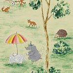 Обои ручная роспись Promenade Original colourway on cream painted silk варинант исполнения - 2 | Loft Concept в Барнауле