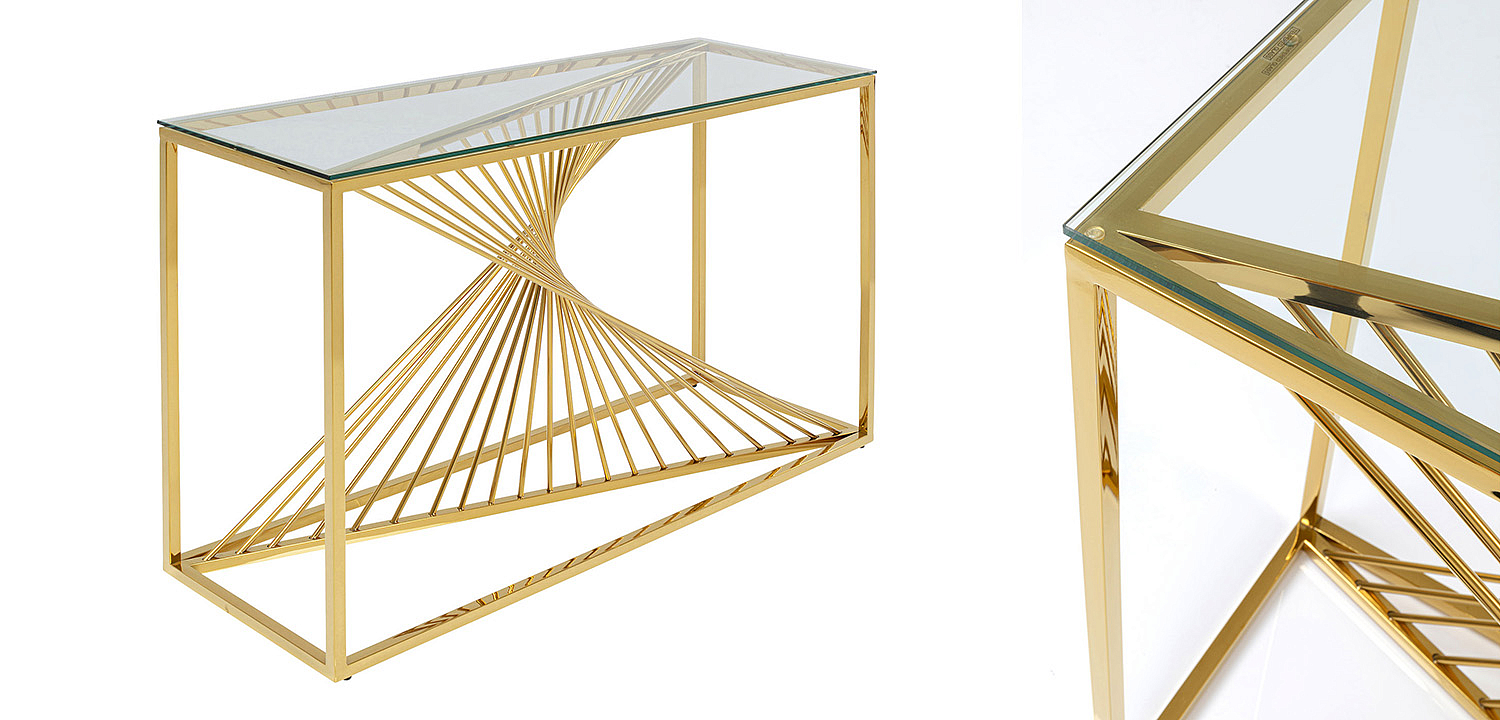Консоль Golden Whirl with glass surface Консоль Golden Whirl with glass surface - Loft-Concept в Барнауле