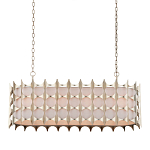 Люстра овальной формы с фактурным серебряным каркасом и тканевым абажуром Silver Honeycomb варинант исполнения - 3 | Loft Concept в Барнауле