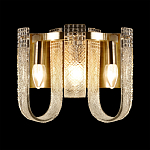Бра с металлическим основанием золотого цвета и хрустальными подвесками Textured Glass варинант исполнения - 1 | Loft Concept в Барнауле
