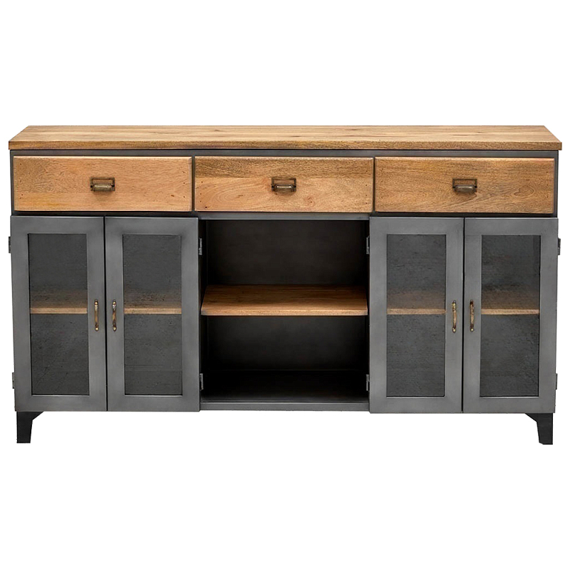 Комод Loft Metal Wooden Chest of Drawers Серый Древесина Латунь Комод Loft Metal Wooden Chest of Drawers Серый Древесина Латунь в Барнауле | Loft Concept
