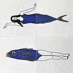 Плитка с узором Рыба пловчиха варинант исполнения - 2 | Loft Concept в Барнауле