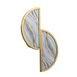 Бра с двумя полукруглыми плафонами из искусственного алебастра в бронзовой оправе Marbella варинант исполнения - 6 | Loft Concept в Барнауле