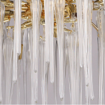 Люстра золотого цвета с декоративными ветками и длинными прозрачными стеклянными подвесами в форме сосулек Droplet Chandelier варинант исполнения - 4 | Loft Concept в Барнауле