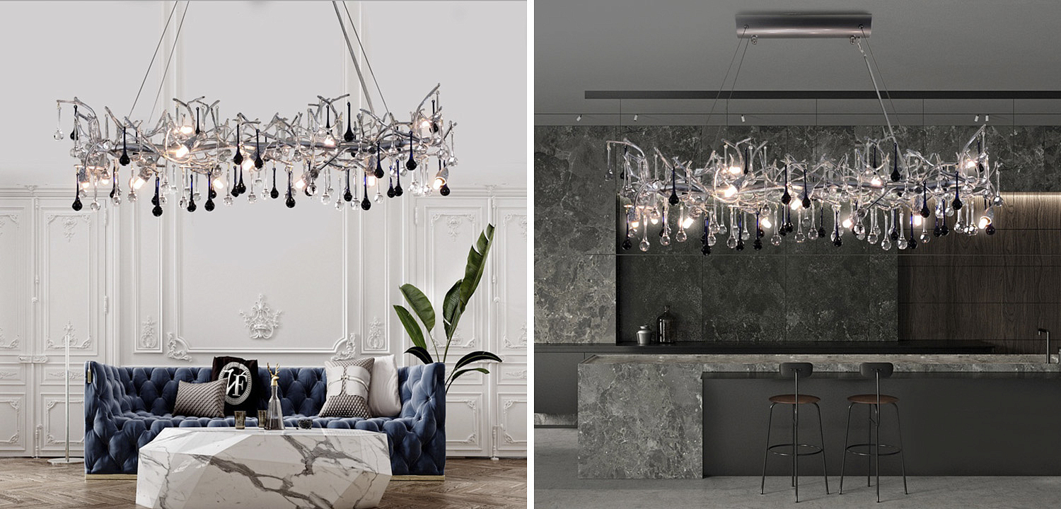 Люстра Waterfall Chandelier Crystal Silver Drops Люстра Waterfall Chandelier Crystal Silver Drops - Loft-Concept в Барнауле