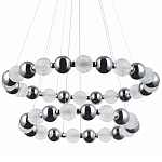 Светодиодная двухъярусная кольцевая люстра Crystal Globule Chandelier Chrome варинант исполнения - 1 | Loft Concept в Барнауле