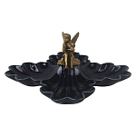 Менажница темно-синяя фарфоровая с бронзовой фигуркой ангела Eden Garden варинант исполнения - 1 | Loft Concept в Барнауле