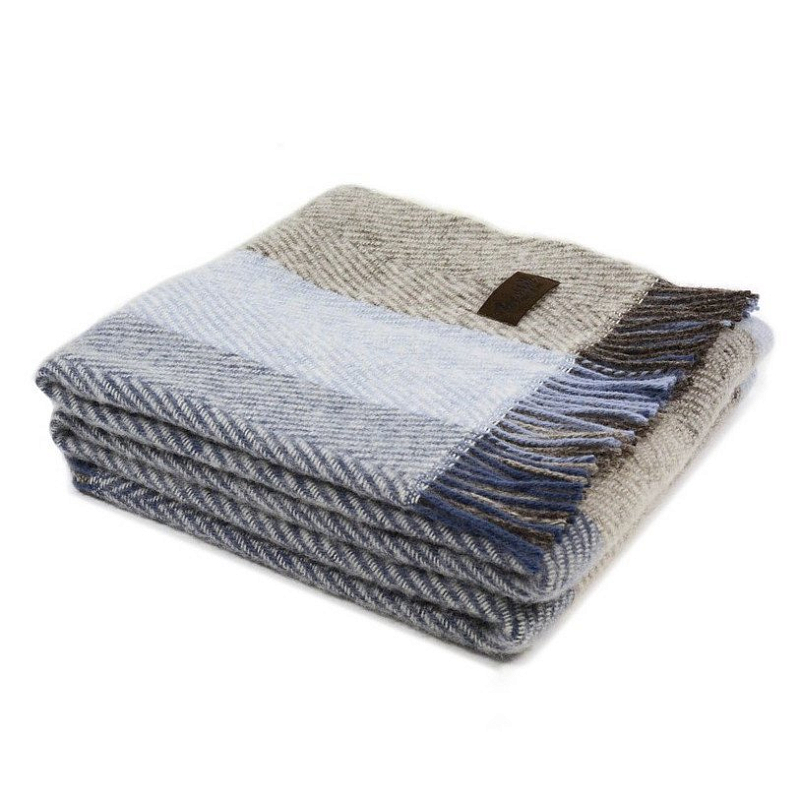 Плед VADSO SPINA 1002 Marzotto Серый Голубой в Барнауле | Loft Concept 