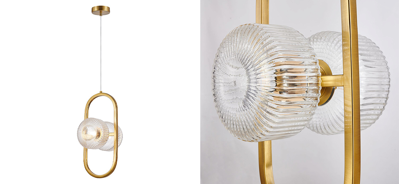 Подвесной светильник с рельефными плафонами Blown Glass Подвесной светильник с рельефными плафонами Blown Glass - Loft-Concept в Барнауле