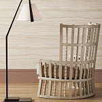 Торшер с черным каркасом и белым тканевым абажуром в форме конуса Stylish Solution варинант исполнения - 4 | Loft Concept в Барнауле