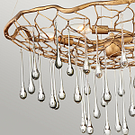 Люстра подвесная золотого цвета с металлическим сетчатым основанием и стеклянными каплевидными подвесками Hinkley варинант исполнения - 5 | Loft Concept в Барнауле