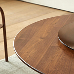 Стол обеденный круглый с двойной столешницей Walnut Wood Table варинант исполнения - 6 | Loft Concept в Барнауле