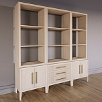 Модульный стеллаж Primo из трех составных элементов Светлый дуб варинант исполнения - 3 | Loft Concept в Барнауле