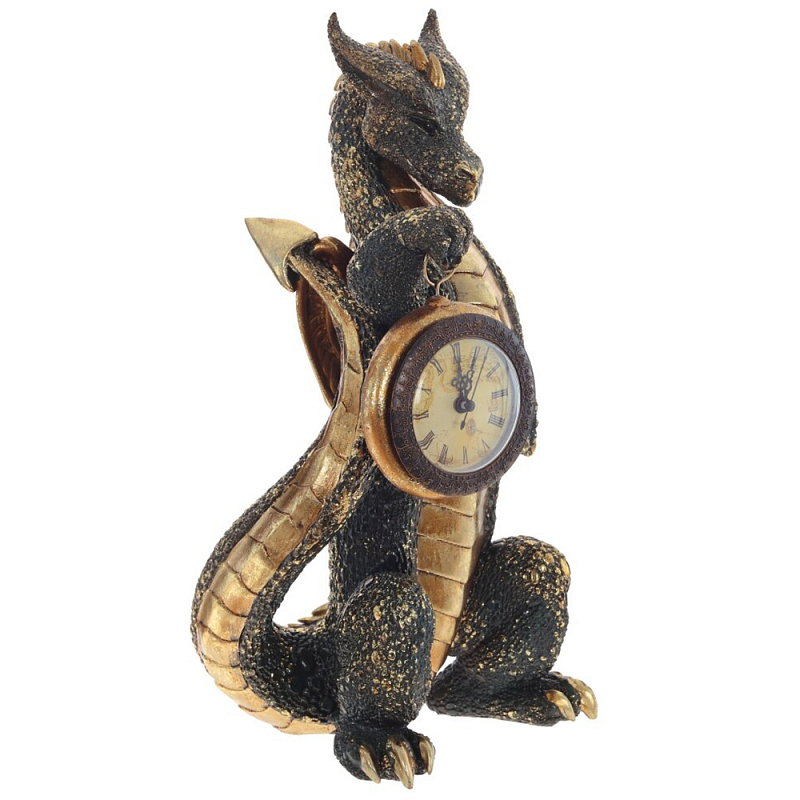 Часы в виде дракона Black Dragon with Clock Золотой Черный Часы в виде дракона Black Dragon with Clock Золотой Черный в Барнауле | Loft Concept