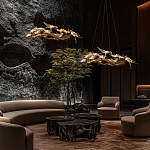 Люстра подвесная с прозрачными стеклянными птичками на ветвях Диаметр 80 см Serip Voa варинант исполнения - 11 | Loft Concept в Барнауле