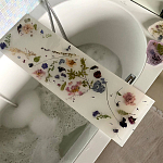 Поднос для ванны из эпоксидной смолы с цветами белая Epoxy Resin Flowers Bath Tray White варинант исполнения - 3 | Loft Concept в Барнауле