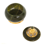 Икорница с крышкой с гравировкой из натурального камня Нефрит Decorative Cavair Dishes варинант исполнения - 5 | Loft Concept в Барнауле