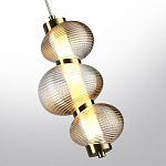 Подвесной светильник с 3-мя рифлеными стеклянными шарами Marcelh Light варинант исполнения - 5 | Loft Concept в Барнауле