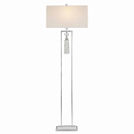 Торшер с прямоугольным тканевым абажуром на белом мраморном основании Silver Threads варинант исполнения - 1 | Loft Concept в Барнауле