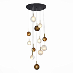 Люстра светодиодная с сферическими стеклянными плафонами Splatter варинант исполнения - 5 | Loft Concept в Барнауле