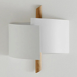 Бра из металла и дерева Ruell White Metal Wooden Wall Lamp варинант исполнения - 2 | Loft Concept в Барнауле