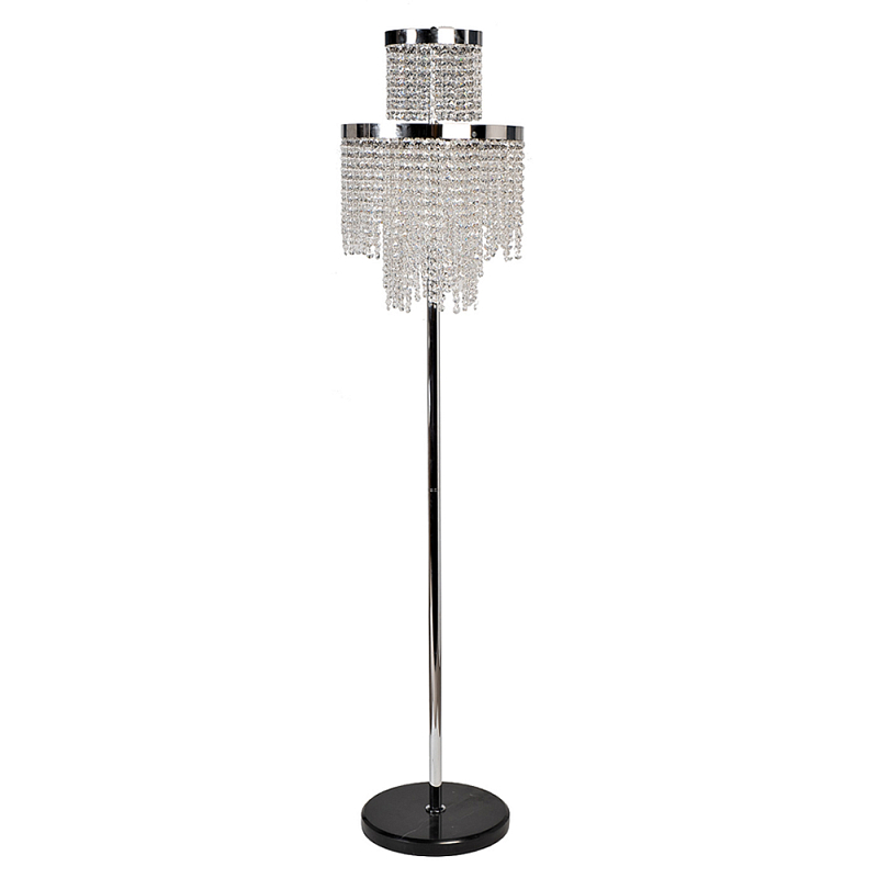 Торшер Хром с каскадом сияющих кристаллов Shining Waterfall Прозрачный Хром в Барнауле | Loft Concept 