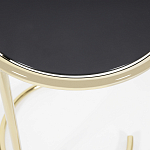 Приставной столик на золотистом основании с черной столешницей Noir варинант исполнения - 2 | Loft Concept в Барнауле