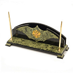 Настольный письменный набор из змеевика с гербом РФ Successful Leader варинант исполнения - 2 | Loft Concept в Барнауле