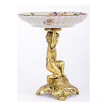 Чаша с цветочным орнаментом на ножке в виде бронзового ангела Eden Garden варинант исполнения - 2 | Loft Concept в Барнауле