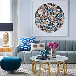 Дизайнерский журнальный столик чёрный с круглой столешницей Arycy варинант исполнения - 1 | Loft Concept в Барнауле