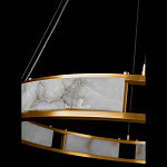 Люстра в виде кольца из натурального камня Golden Alavastor варинант исполнения - 3 | Loft Concept в Барнауле