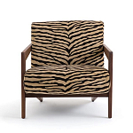 Кресло с обивкой из шенилла с тигровым принтом Tiger Chair варинант исполнения - 1 | Loft Concept в Барнауле