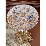 Чаша с цветочным орнаментом на ножке в виде бронзового ангела Eden Garden варинант исполнения - 7 | Loft Concept в Барнауле