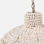 Подвесной светильник в виде купола декорированный белыми деревянными бусинами White Wooden Beads Hanging Lamp варинант исполнения - 2 | Loft Concept в Барнауле