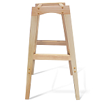 Барный стул со спинкой на 4-х деревянных ножках Синий Велюр Ava Charm варинант исполнения - 6 | Loft Concept в Барнауле