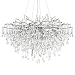 Люстра подвесная с прозрачными стеклянными подвесками в форме капель Диаметр 100 см Droplet Chandelier варинант исполнения - 18 | Loft Concept в Барнауле