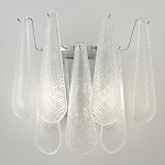 Бра с подвесками из рифленного стекла в форме капель на основании цвета хром Textured Glass варинант исполнения - 5 | Loft Concept в Барнауле