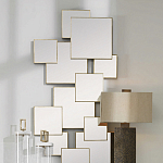 Золотое зеркальное панно из зеркальных квадратов Overlapping варинант исполнения - 3 | Loft Concept в Барнауле