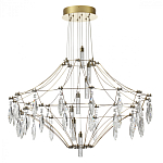 Люстра подвесная из металла с прозрачными подвесками из хрусталя Quasar 93 варинант исполнения - 2 | Loft Concept в Барнауле