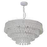 Люстра подвесная круглая с молочными стеклянными подвесками в форме капель Droplet Chandelier варинант исполнения - 1 | Loft Concept в Барнауле