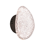 Бра с прозрачным рельефным плафоном на черном металлическом основании Iona варинант исполнения - 1 | Loft Concept в Барнауле