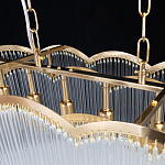 Люстра прямоугольная на цепях с прозрачными трубками и волнистым краем Nembus варинант исполнения - 9 | Loft Concept в Барнауле